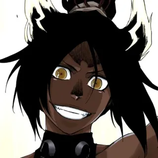 ⚔ Yoruichi Shihouin Bleach anime, Yoruichi, manga, Shihouin, czarne włosy, uśmiech telegram sticker