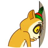 🙁 lemure, cartone animato, animale, adesivo telegram sticker