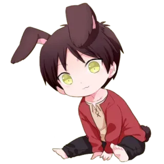 ☺️ Anime, Chibi, Lapin, Oreilles, Mignon telegram sticker