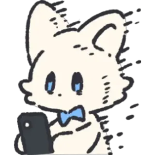 🤨 kucing, telepon, binatang, kartun telegram sticker