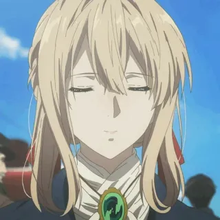 ✨ Violet Evergarden anime, nhân vật, chân dung, cô gái, phim hoạt hình, tóc vàng telegram sticker