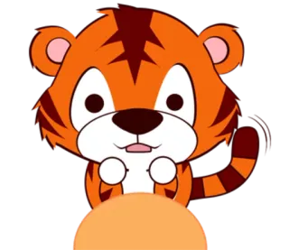 🐯 tiger, cartoon, animal, cute, orange telegram sticker