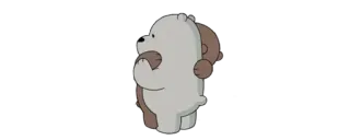 ✨ Ice Bear We Bare Bears cartone animato, orso, abbraccio, carino, Cartoon Network, animale whatsapp sticker