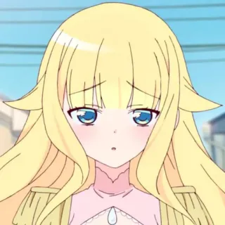 ☁️ Anime, Chica, pelo rubio, linda, triste whatsapp sticker