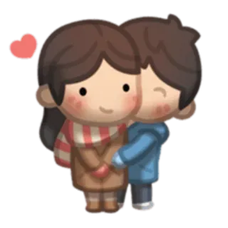 ❤️ liefde, affectie, koppel, knuffel, relatie, cartoon, sticker telegram sticker