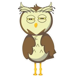 😑 sowa, kreskówka, ptak, śpiący, zwierzę whatsapp sticker