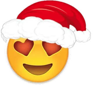 😍 Emoji, Natal, Cinta, Mata hati, Liburan, Topi Santa, Meriah telegram sticker