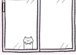 👁 Katze, Fenster, süß, Tier, Haustier, Cartoon, Illustration telegram sticker