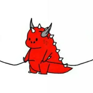 🤍 dinosaur, red, cute, cartoon, animal, monster, illustration telegram sticker