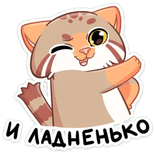 😉 И ЛАДНЕНЬКО gato, guiño, lindo, animal, pegatina telegram sticker