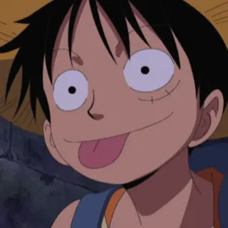 😛 Luffy One Piece Anime, Desenho animado, Engraçado, Mostrando a língua, Luffy, One Piece telegram sticker