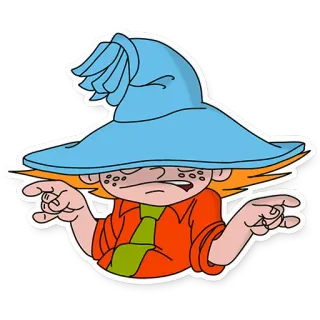 😈 personagem, desenho animado, mago, magia, engraçado, chapéu telegram sticker