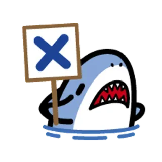 🐯 squalo, segno, cartone animato, animale, mare, acqua whatsapp sticker