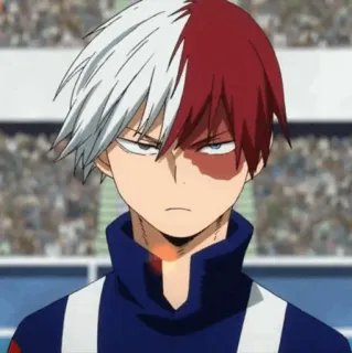 🥢 Shoto Todoroki My Hero Academia Anime, Manga, Shoto Todoroki, My Hero Academia, Postać, Bohater, Quirk telegram sticker