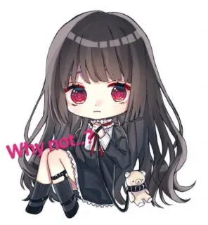 🤷‍♀️ Why not...? anime, chica, pregunta, chibi telegram sticker