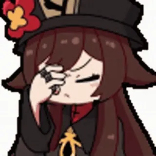 😒 Hu Tao Genshin Impact anime, video game, genshin impact, hu tao, character, chibi telegram sticker