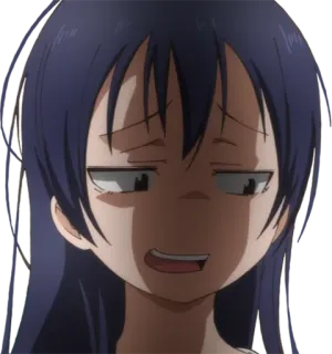 😰 Anime, Manga, Ragazza, Faccia, Espressione, Cartone animato telegram sticker
