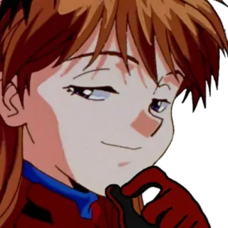 😏 Asuka Langley Soryu Neon Genesis Evangelion 动漫, 角色, 微笑, 眨眼 telegram sticker