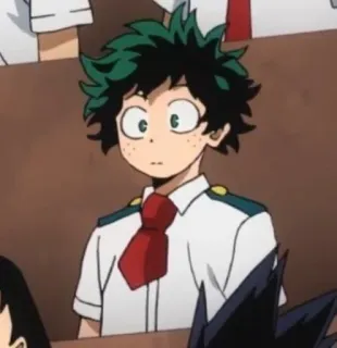 🙂 Izuku Midoriya My Hero Academia Anime, Manga, My Hero Academia, Izuku Midoriya, Uniforme escolar, Pelo verde telegram sticker