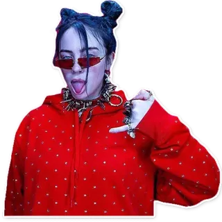 🍎 Billie Eilish Билли Айлиш, певица, знаменитость, поп-звезда, музыка, артист telegram sticker