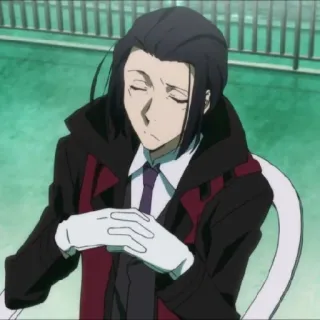♟ Ougai Mori Bungo Stray Dogs Anime, Bungo Stray Dogs, Mori Ougai, Karakter, Duduk telegram sticker