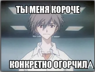 😀 Kaworu Nagisa Neon Genesis Evangelion ТЫ МЕНЯ КОРОЧЕ
КОНКРЕТНО ОГОРЧИЛА 애니메이션, 카와루 나기사, 신세기 에반게리온, 슬픔, 실망, 만화, 만화영화 whatsapp sticker