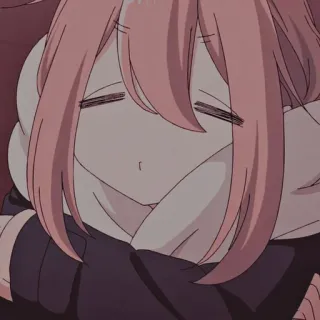 🌸 anime, carino, assonnato, ragazza, capelli rosa telegram sticker