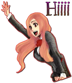 👋 HIIII anime, girl, hello, hi, waving telegram sticker