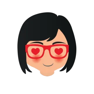 😍 Tina Belcher Bob's Burgers ティナ・ベルチャー, ボブズ・バーガーズ, アニメ, メガネ, ハート目, 愛 telegram sticker
