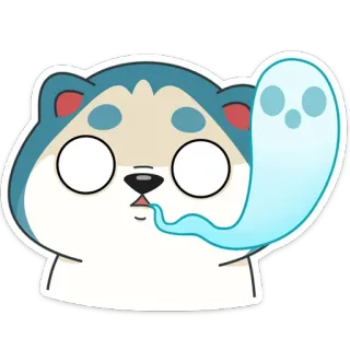 😵 cartoon, dier, hond, schattig, spook, sticker, grappig, kawaii telegram sticker