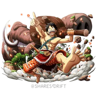 🍗 Monkey D. Luffy One Piece @SHARES DRIFT Anime, One Piece, Monkey D. Luffy, Personagem, Luffy telegram sticker