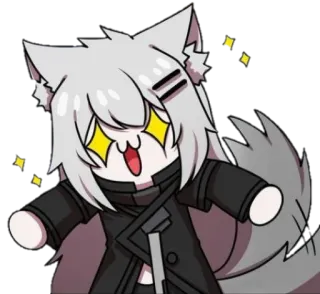 🤩 动漫, 狼, 闪亮, 开心, 兴奋 telegram sticker