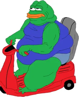 🏍 Pepe the Frog Pepe, grenouille, mème internet, dessin animé, scooter telegram sticker