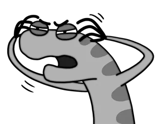 🥵 Cartoon, Tier, Schlange, Figur, Ausdruck, Lustig, Illustration telegram sticker