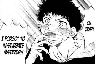 😱 I FORGOT TO MASTURBATE YESTERDAY! OH, CRAP! Mangá, Anime, Esqueci, Envergonhado telegram sticker