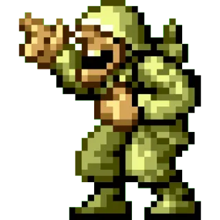 😂 militare, soldato, pixel art, retro, arma telegram sticker