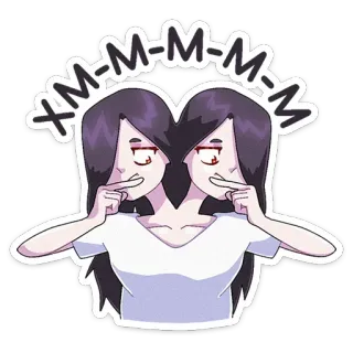 🤔 X-M-M-M-M-M Anime Stil, Cartoon Figur, lila Haare, Cartoon whatsapp sticker