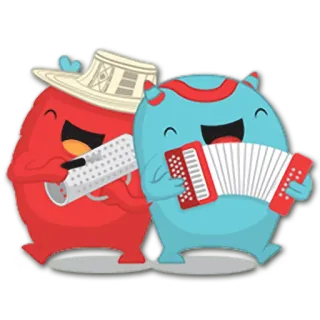 🎹 만화, 음악, 악기, 애니메이션, 친구, 행복 telegram sticker