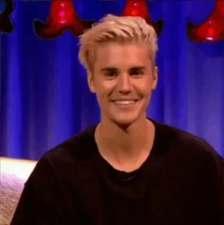 😐 Justin Bieber celebrità, cantante, pop star, Justin Bieber, maschio, capelli biondi telegram sticker