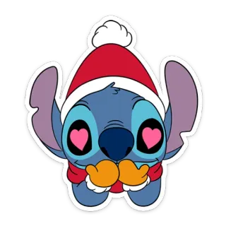 😍 Stitch Stitch, Disney, Natale, carino, festivo telegram sticker