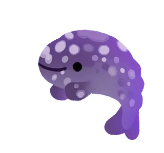 🐬 cá voi, dễ thương, tím, sinh vật biển telegram sticker