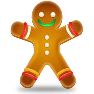 🎅 ジンジャーブレッドマン, クッキー, クリスマス, 甘い, 食べ物, デザート, ホリデー, お祝い telegram sticker