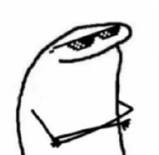 ❕ Meme, gracioso, deal with it, cool, gafas de sol, monigote, cultura de internet whatsapp sticker