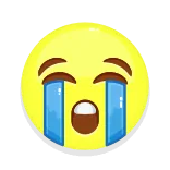 😭 weinen, emoji, traurig, tränen, gefühl, gelbes gesicht telegram sticker