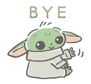 👋 Grogu The Mandalorian BYE grogu, star wars, ciao, baby yoda, cartoni animati telegram sticker
