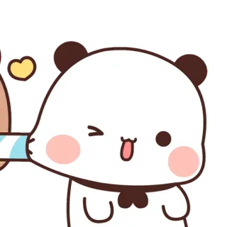 😃 милый, панда, каваий, стикер, анимация, сердце telegram sticker