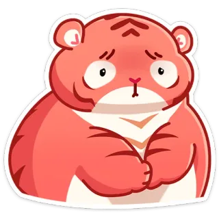 ☺ เสือ, น่ารัก, เศร้า, สัตว์, การ์ตูน, คาวาอิ, สติกเกอร์, สัตว์เลี้ยงลูกด้วยนม telegram sticker