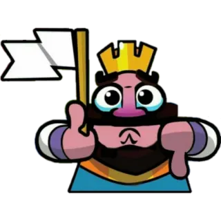 😥 King Clash Royale video game, mobile game, character, crown, king, sad, thumbs down, flag telegram sticker