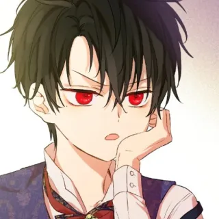 😡 Anime, Manga, Junge, Rote Augen, Charakter, Ernst whatsapp sticker