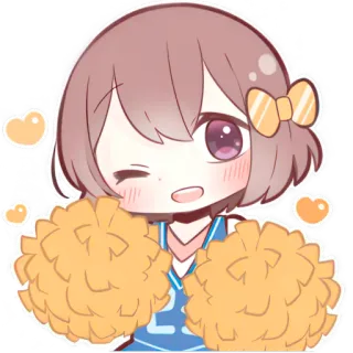 🤩 애니메이션, SD캐릭터, 치어리더, 귀여운, 소녀 telegram sticker